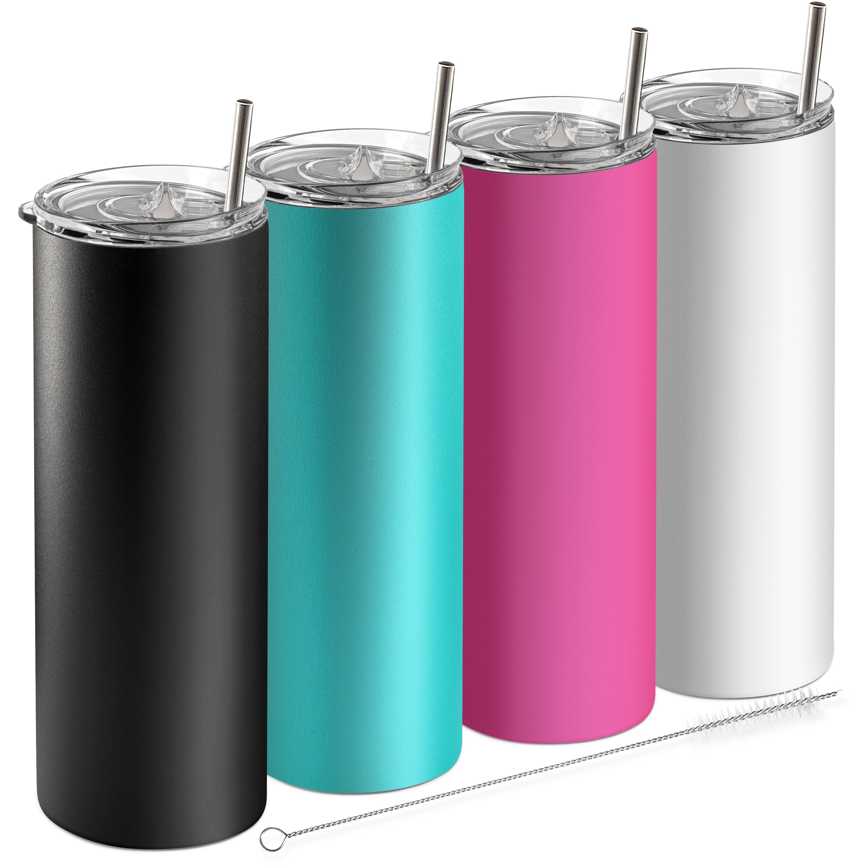 Black, Teal, Pink, White - 20 oz Tumblers with Straws and Lids – Earth  Drinkware