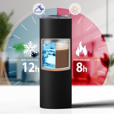 Black, 20 oz Tumblers with Straws and Lids