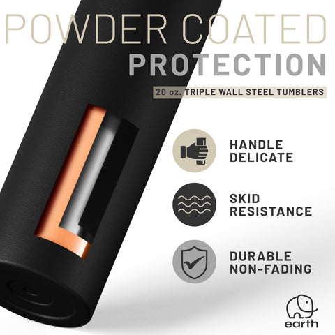 Black, 20 oz Tumblers with Straws and Lids