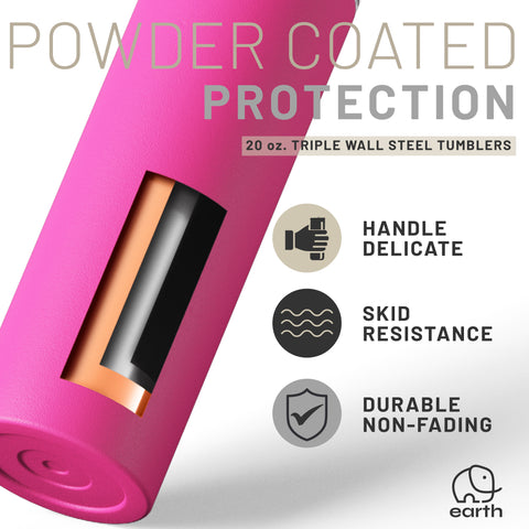 Hot Pink, 20 oz Tumblers with Straws and Lids