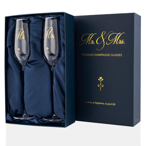 Mr. and Mrs. Champagne Flutes