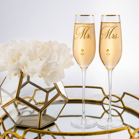 Mr. and Mrs. Champagne Flutes