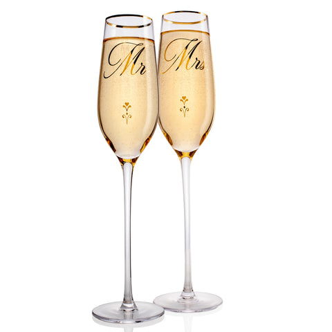 Mr. and Mrs. Champagne Flutes