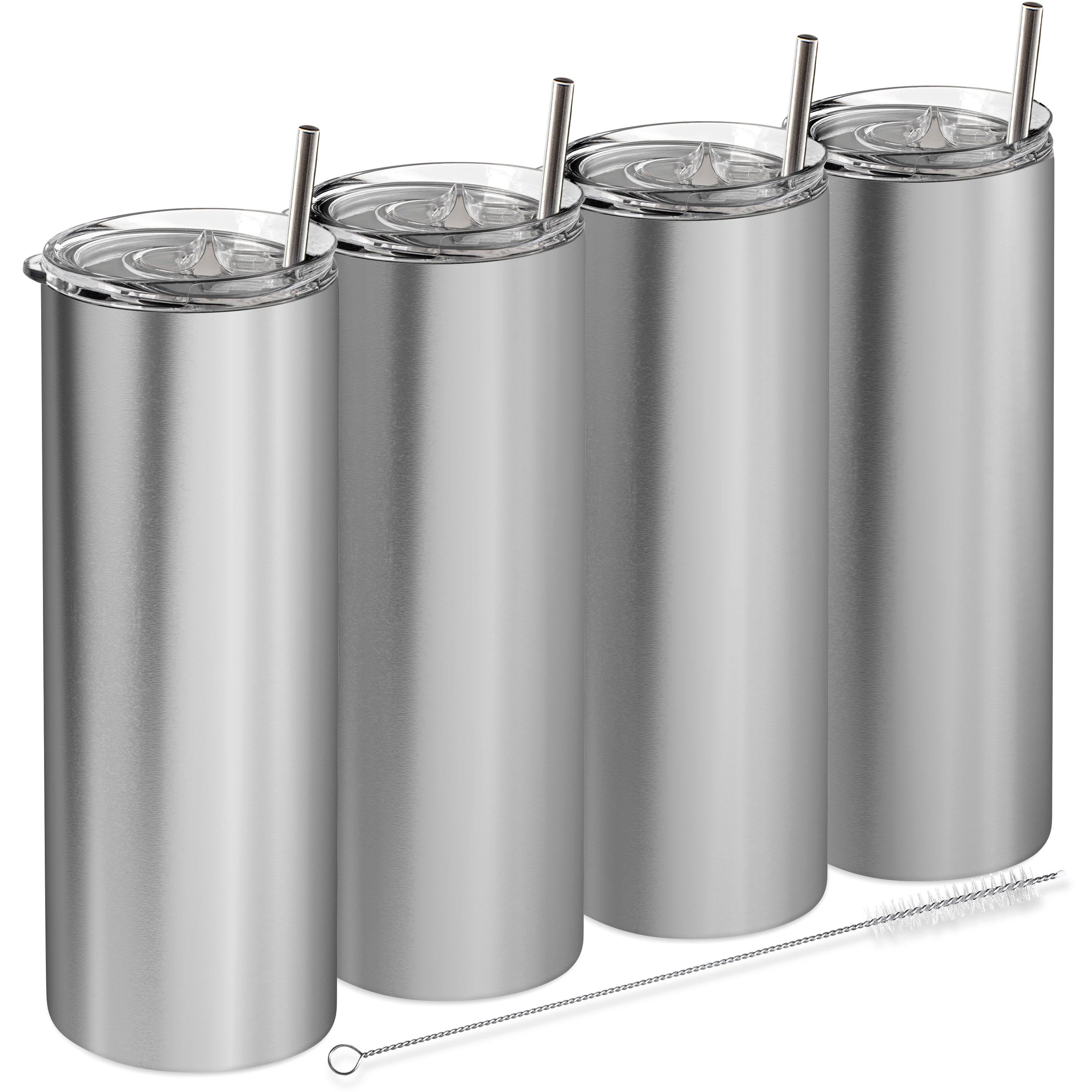 Skinny Tumblers 20 Oz Stainless Steel Tumbler Bulk with Lids and Straw