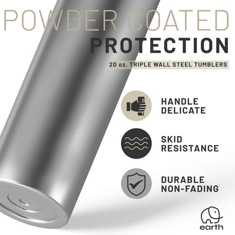 Silver, 20 oz Tumblers with Straws and Lids