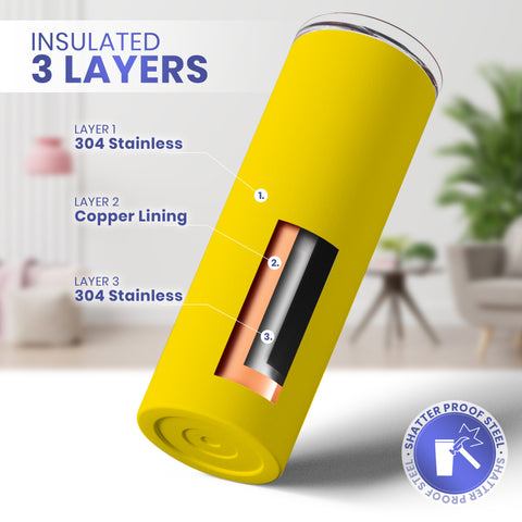 Wine Red, Teal, Tiffany, Yellow - 20 oz Tumblers with Straws and Lids