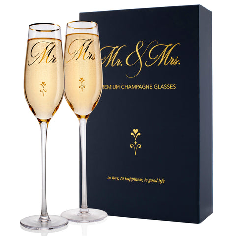 Mr. and Mrs. Champagne Flutes