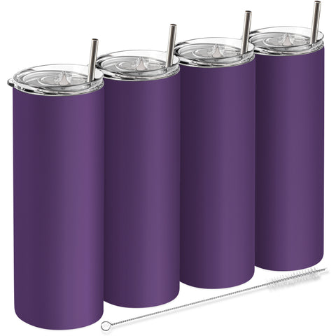 Purple, 20 oz Tumblers with Straws and Lids – Earth Drinkware